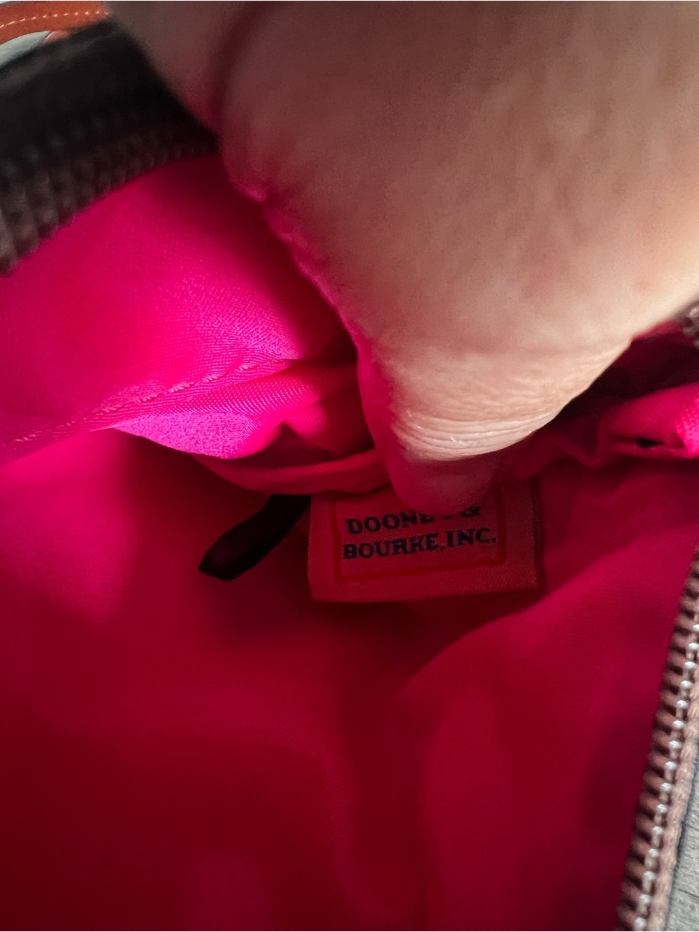 Dooney & Bourke Black Nylon Triple Zip Crossbody Pink Interior - Picture 3 of 7